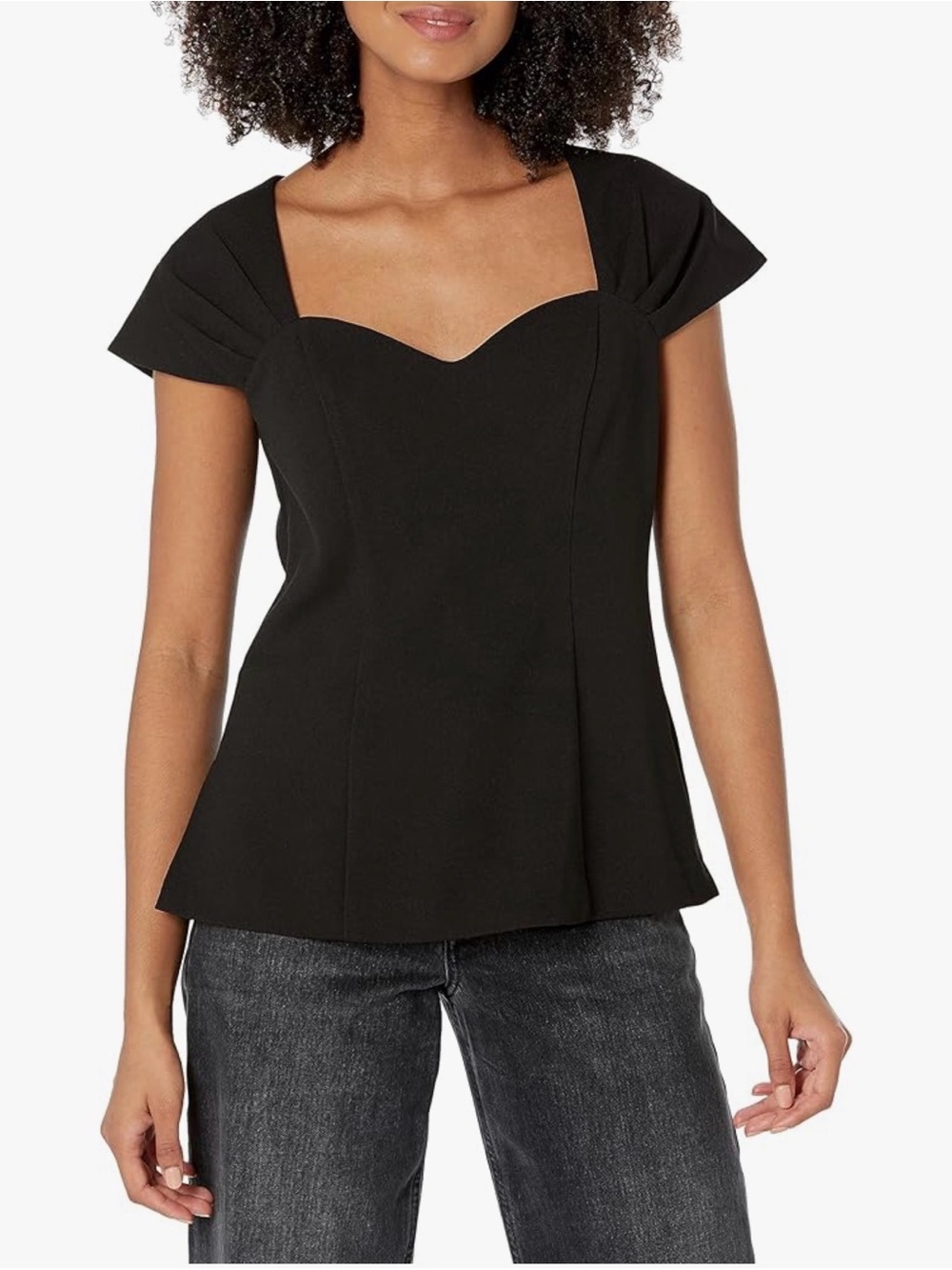 NWOT- Trina Turk Women's Uptown Top, Black. Size 6